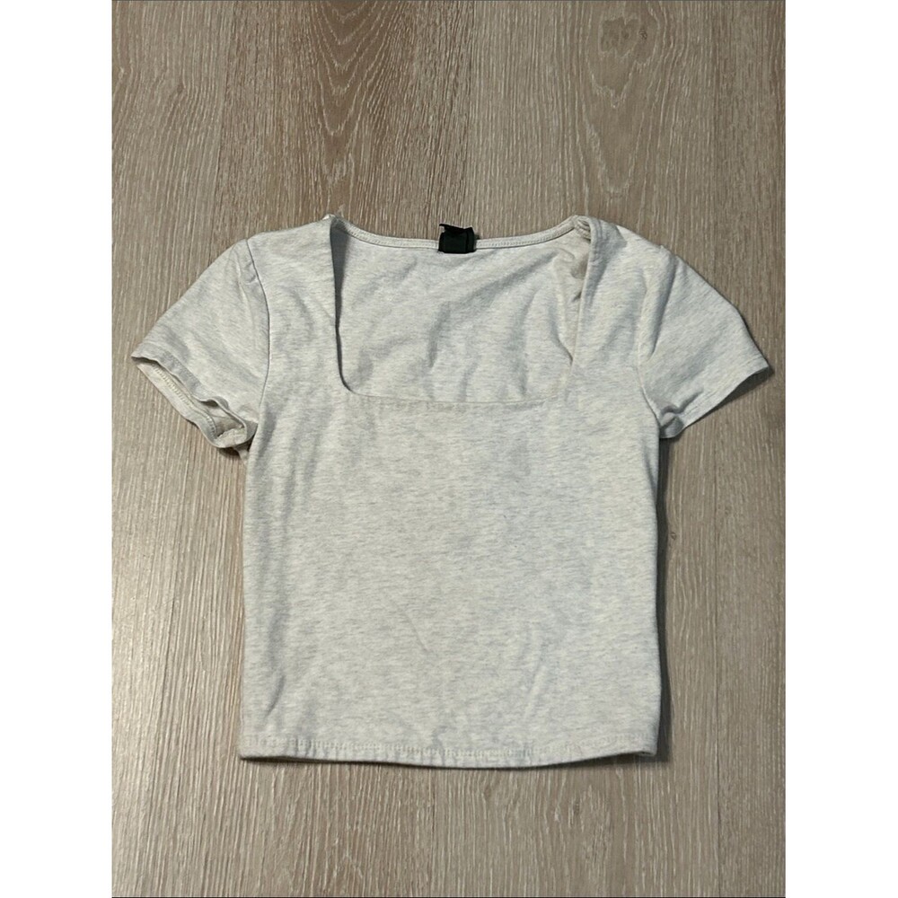 Wild Fable Classic Square Neck Short Sleeve Cropped Top Sz XXS